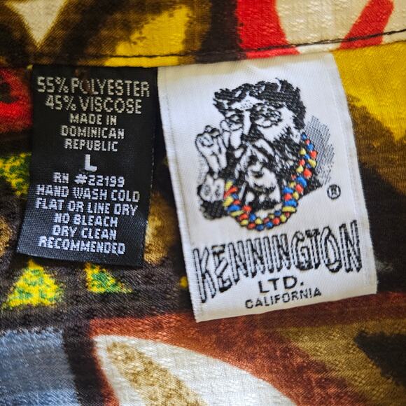 KENNINGTON Ltd Short Sleeve SHIRT Bold Button Pocket Vintage Gift Men's Large - Picture 8 of 9